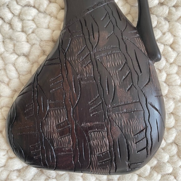 12” Tanzanian Ebony Carving Couple Pair Wall Relief Faces Masks - Picture 4 of 6